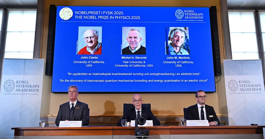 Nobelpriset i fysik för forskning om kvantmekanik i en krets