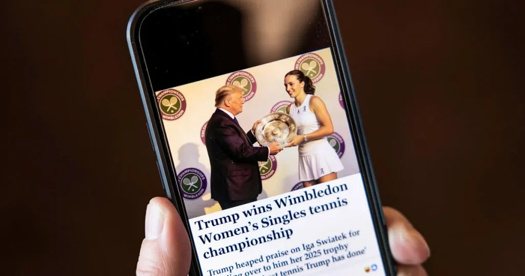 Johan Esk: Nej, Trump har inte fått Wimbledons damtitel – ännu