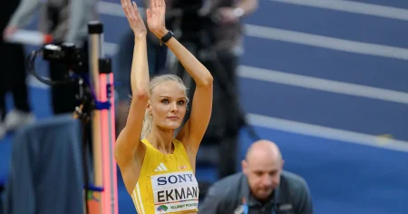 Stark VM-debut av Ekman – sexa i höjdhoppsfinalen