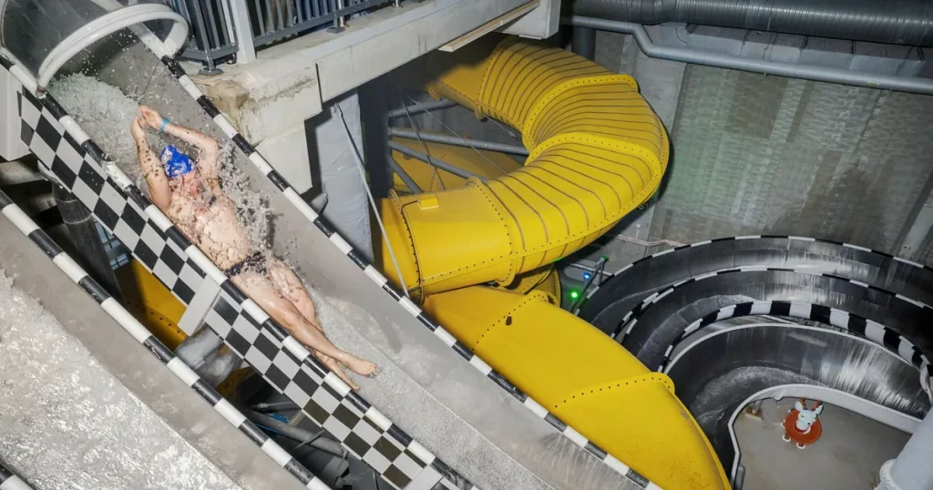 Glädje och allvar på SM i vattenrutschbana: ”Handlar om att våga vara barnslig”