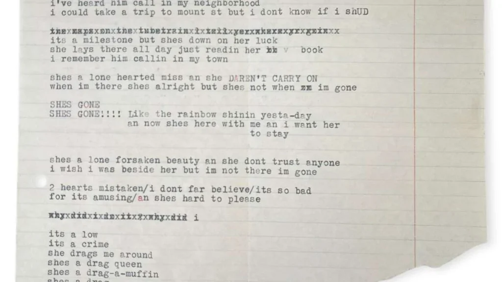 Utkast av Bob Dylans låt ”I’m Not There” hittad i Allen Ginsbergs bok