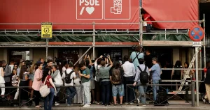 Polisrazzia mot spanska socialistpartiets högkvarter