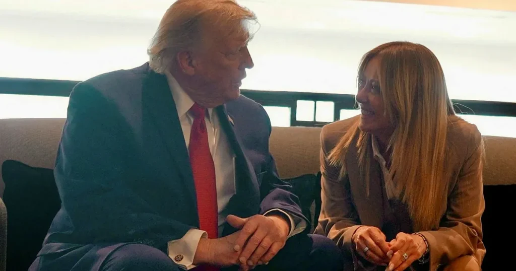 Trump och Meloni i bråk om bild: ”Italien tigger inte”