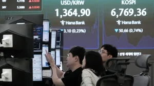 Asiatiska börser sjunker efter nedgång på Wall Street