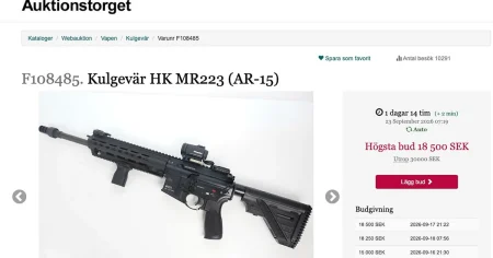 Dömda pedofilens vapen säljs av Kronofogden
