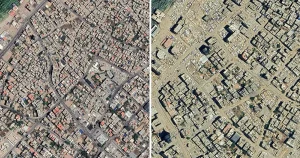 Satellitbilder avslöjar förödelsen i Gaza