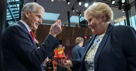 Norska S löste ny regering på valnatten