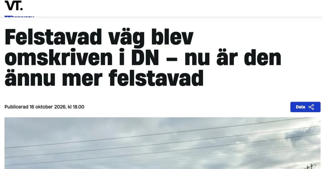 Jessica: Min nya hjälte gick lös på vägskylten